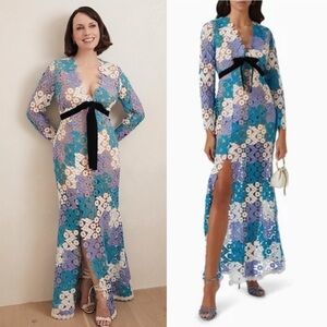 ELLIATT Ignis Maxi Dress in Floral Lace Multicolor Small